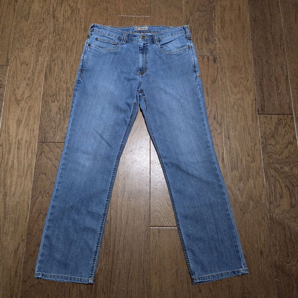 5.11 Tactical Jeans Mens 34x32 Blue Defender Flex Straight Fit Denim Pants Work